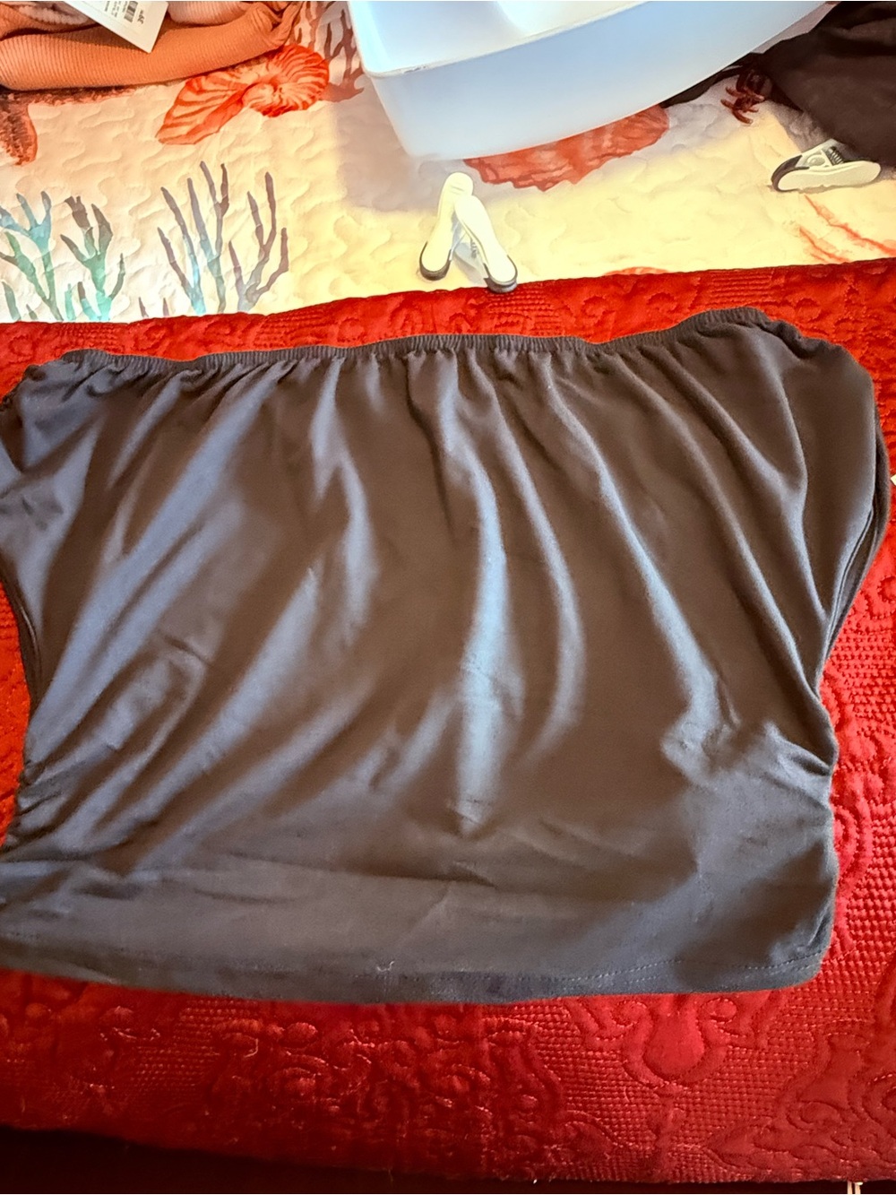 SHEIN Black Strapless Mini Skirt